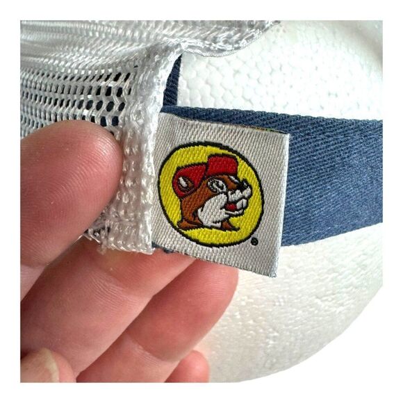 Buc-ee's Embroidered Floral Trucker Hat Blue & White Adjustable Size Mesh Panel - Picture 8 of 8